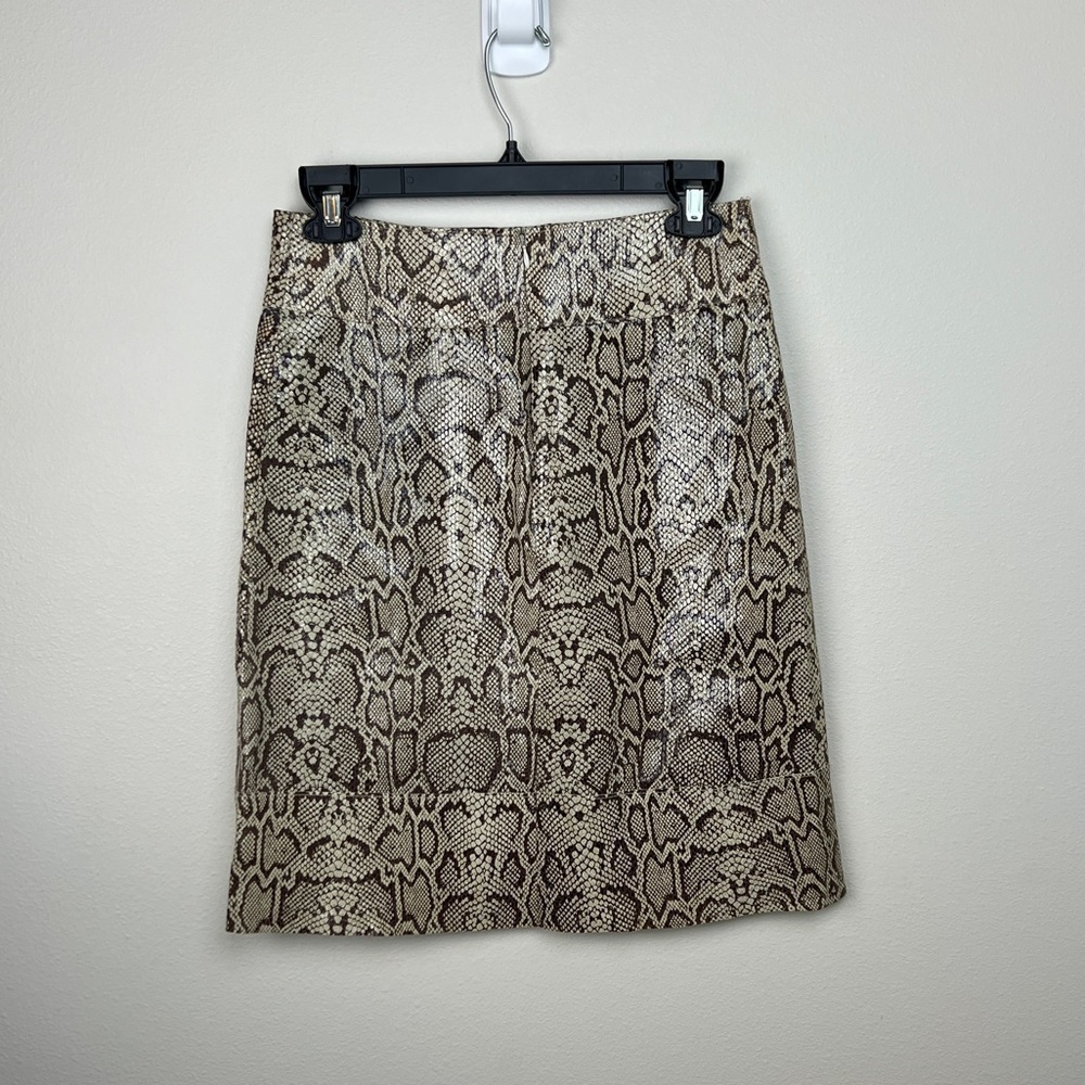 St Vincent Python Embossed Suede Skirt - image 4